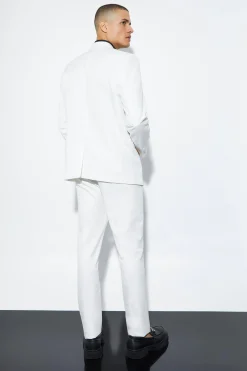 Relaxed Single Breasted Linen Suit Jacket | BoohooMAN UK