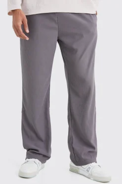 Relaxed Tapered Ottoman Rib Jogger | BoohooMAN UK