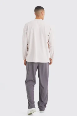 Relaxed Tapered Ottoman Rib Jogger | BoohooMAN UK