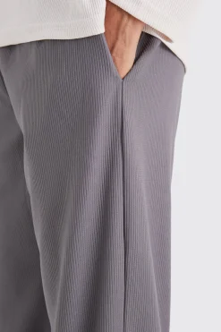 Relaxed Tapered Ottoman Rib Jogger | BoohooMAN UK