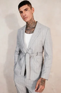 Relaxed Tie Front Cargo Pocket Suit | BoohooMAN UK