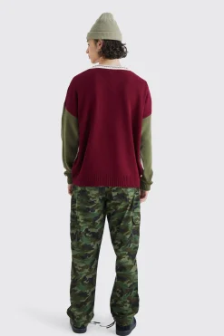 Relaxed Tie Hem Camo Cargo Trouser | BoohooMAN UK