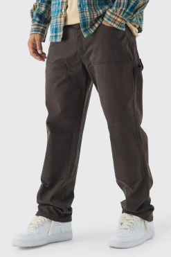 Relaxed Twill Overdye Carpenter Trousers | BoohooMAN UK