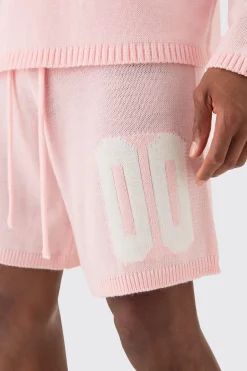 Relaxed Varsity Jacquard Knit Short | BoohooMAN UK