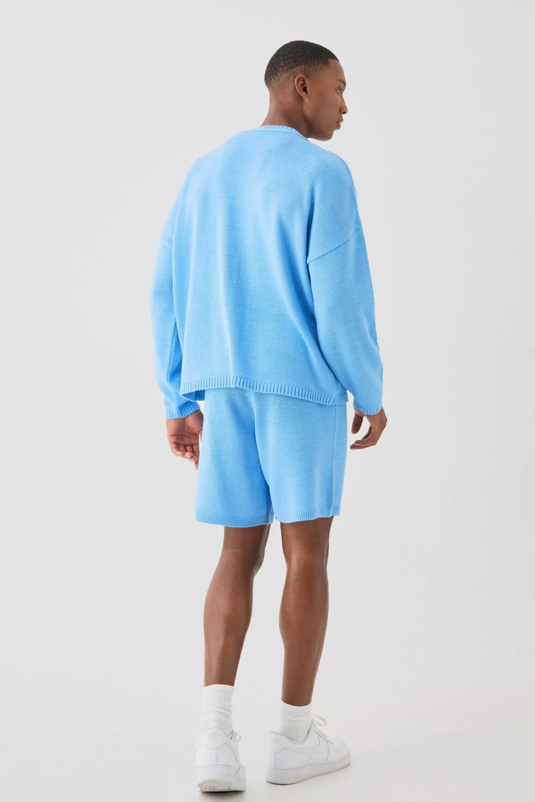 Relaxed Varsity Jacquard Knit Short | BoohooMAN UK