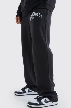 Relaxed Worldwide Graphic Joggers | BoohooMAN UK