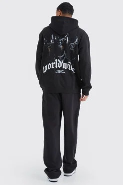 Relaxed Worldwide Graphic Joggers | BoohooMAN UK