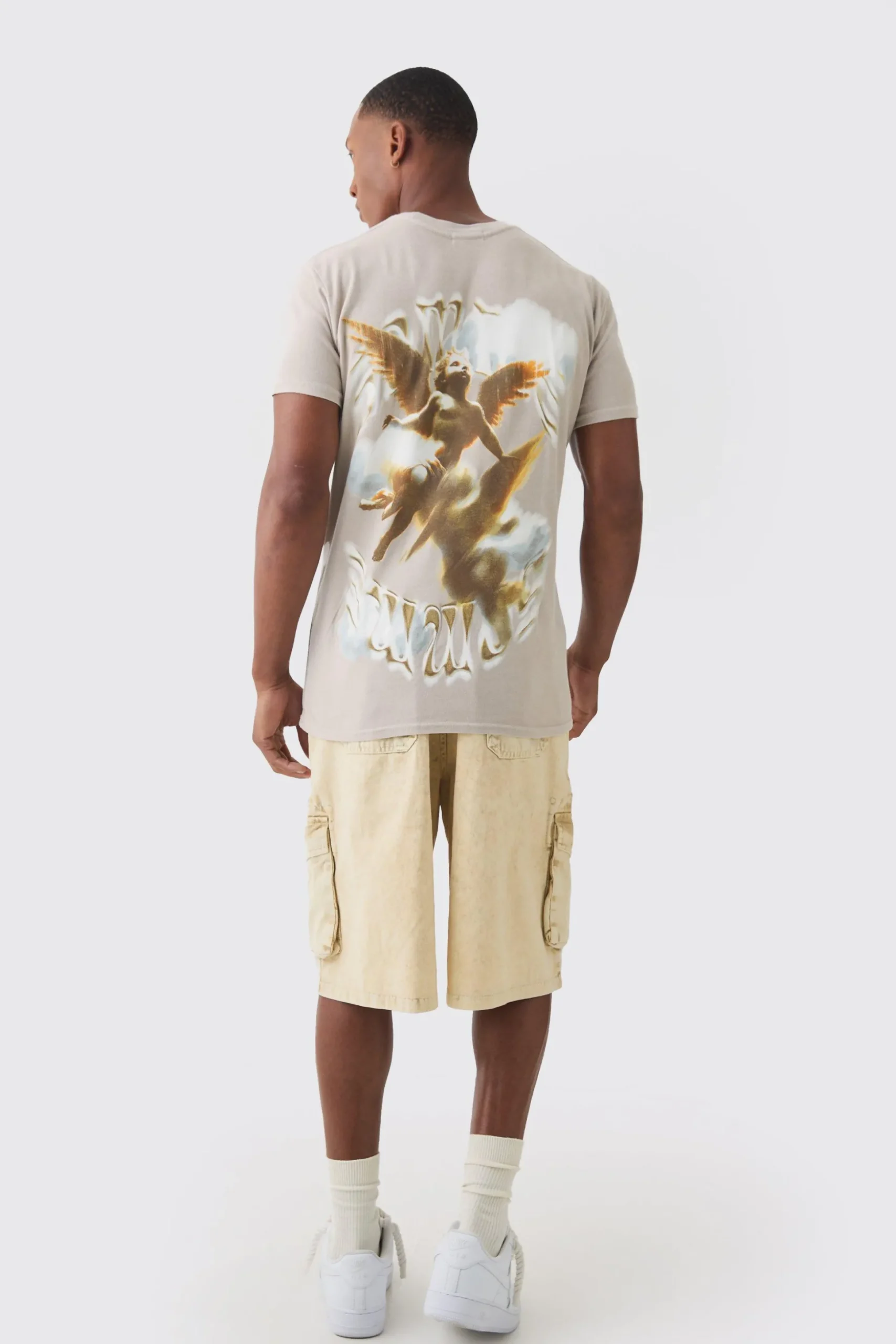 Renaissance Print Wash T-shirt | BoohooMAN UK