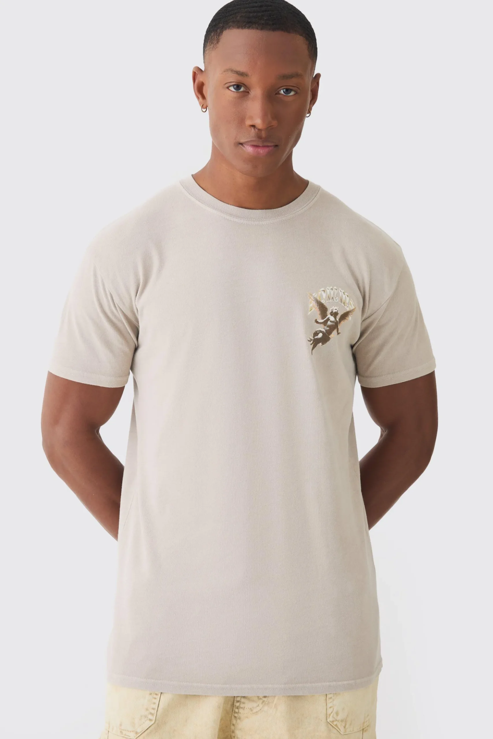 Renaissance Print Wash T-shirt | BoohooMAN UK