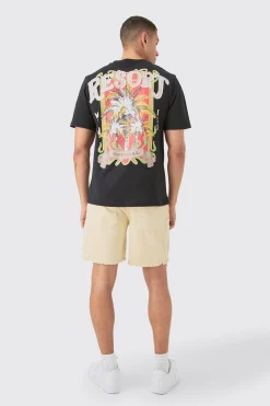 Resort Printed Regular Fit T-shirt | BoohooMAN UK