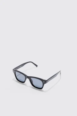 Retro Frame Sunglasses In Black | BoohooMAN UK