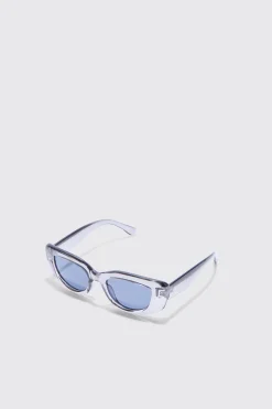 Retro Sunglasses In Grey | BoohooMAN UK