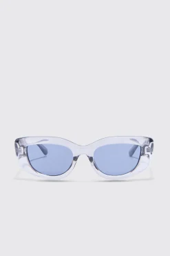 Retro Sunglasses In Grey | BoohooMAN UK