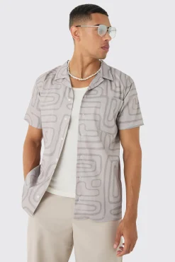 Revere Abstract Print Shirt | BoohooMAN UK