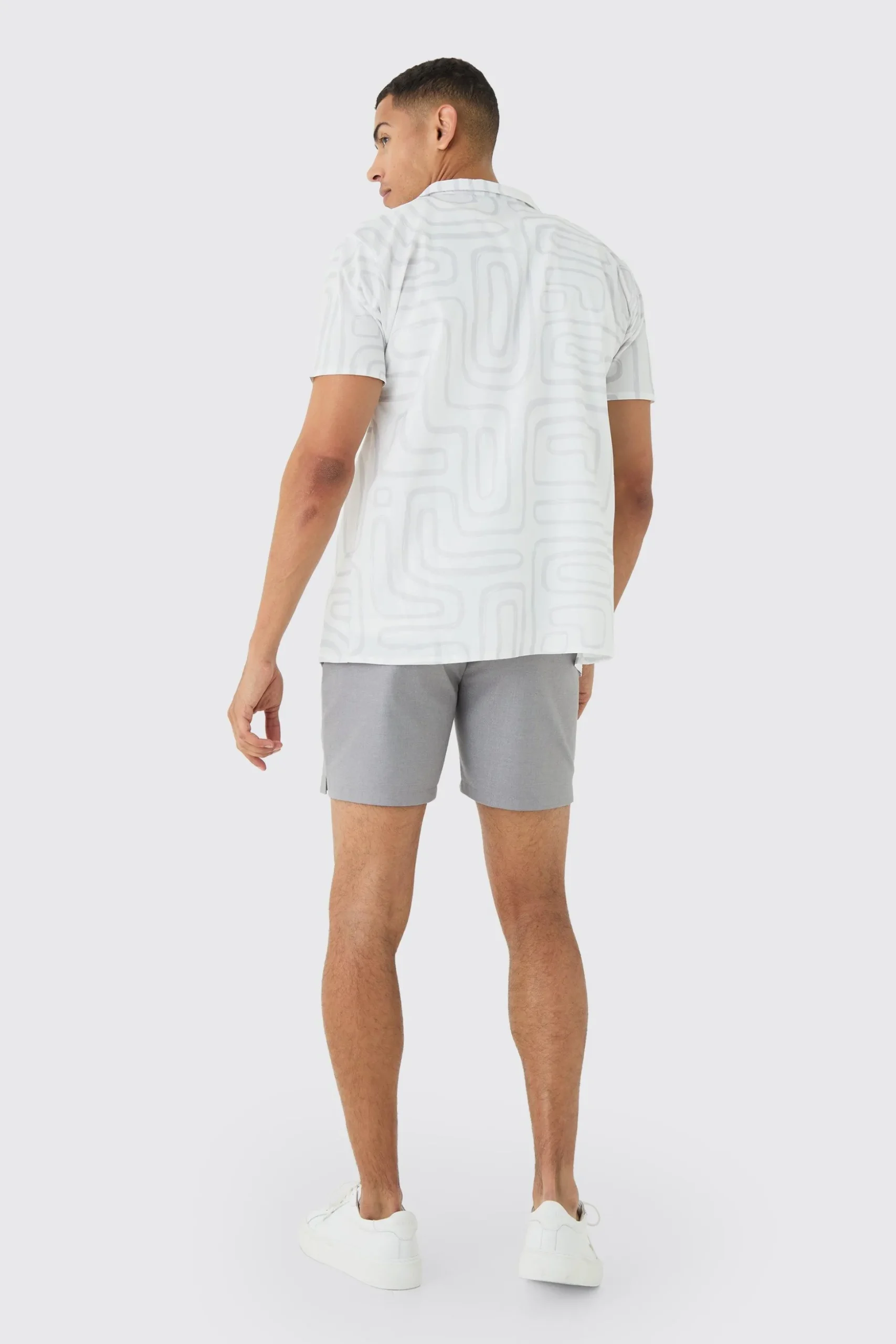 Revere Abstract Print Shirt | BoohooMAN UK