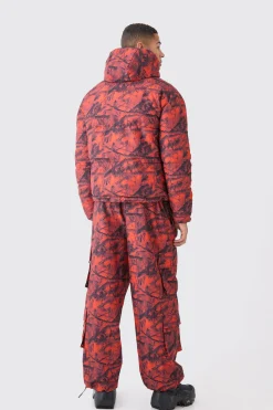 Reversible Camo Puffer Jacket | BoohooMAN UK