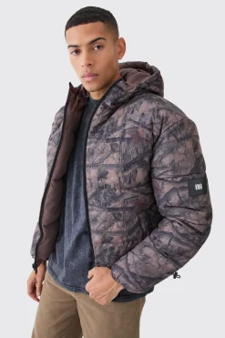 Reversible Camo Puffer Jacket | BoohooMAN UK