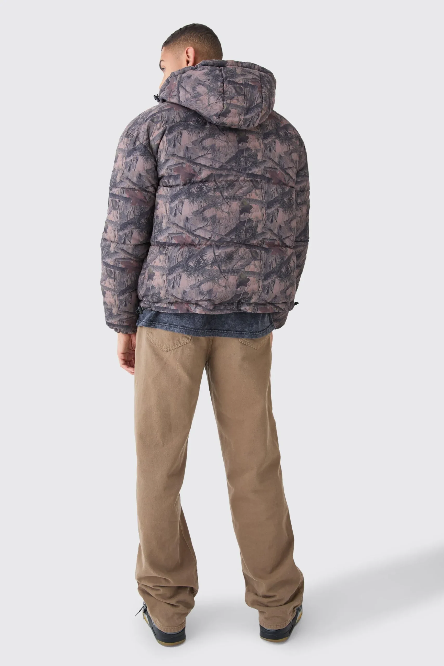 Reversible Camo Puffer Jacket | BoohooMAN UK