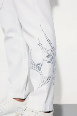 Rhinestone Embellished Slim Fit Suit Trousers | BoohooMAN UK