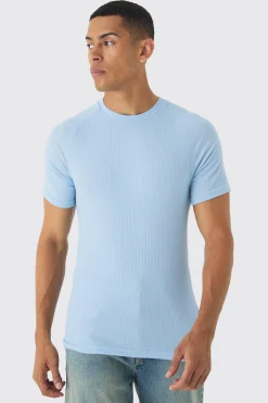 Rib Athlete Raglan T-shirt | BoohooMAN UK