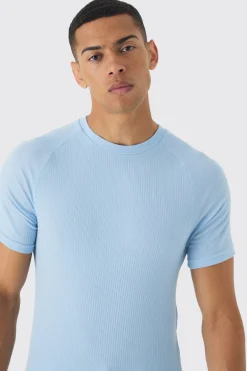 Rib Athlete Raglan T-shirt | BoohooMAN UK