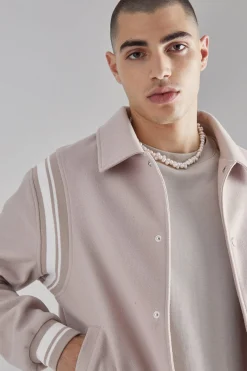 Rib Detail Bomber Jacket | BoohooMAN UK