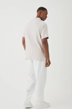 Rib Jersey Pocket Polo | BoohooMAN UK