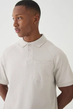 Rib Jersey Pocket Polo | BoohooMAN UK