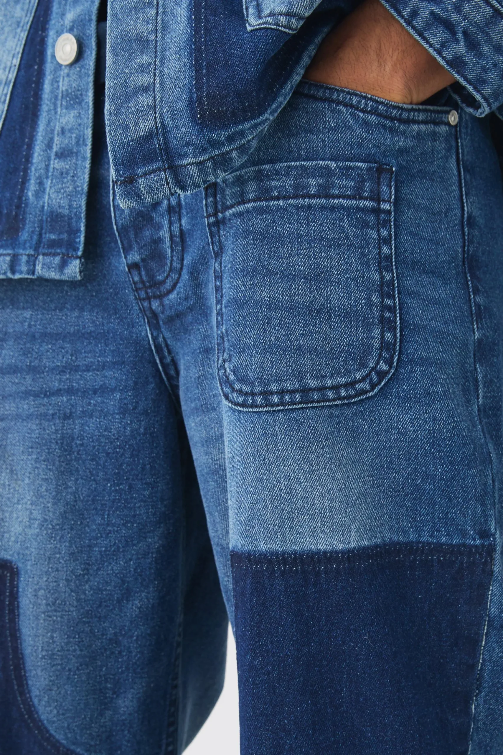 Rigid Baggy Carpenter Dyed Jeans | BoohooMAN UK