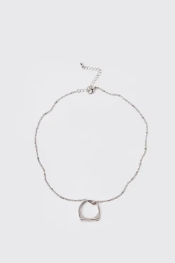 Ring Pendant Necklace | BoohooMAN UK