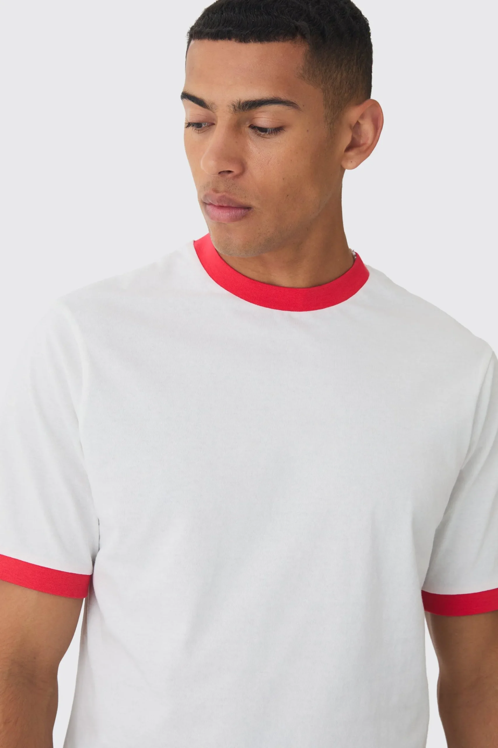 Ringer Neck Baby T-shirt | BoohooMAN UK