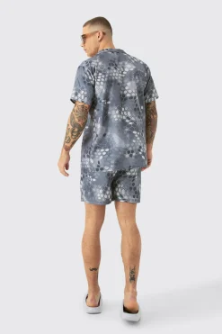 Ripstop Camo Shirt & Short Swim Short Set | BoohooMAN UK