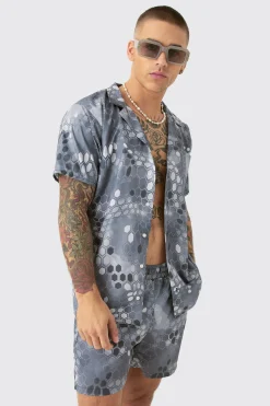 Ripstop Camo Shirt & Short Swim Short Set | BoohooMAN UK