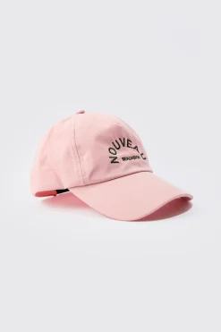Ripstop Embroidered Graphic Cap In Pink | BoohooMAN UK
