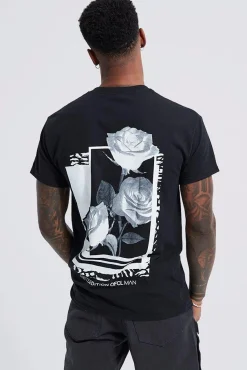 Rose Graphic T-shirt | BoohooMAN UK