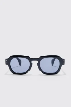 Round Plastic Sunglasses | BoohooMAN UK
