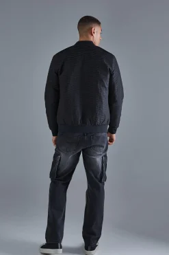 Ruched Effect Bomber Jacket | BoohooMAN UK