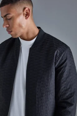Ruched Effect Bomber Jacket | BoohooMAN UK