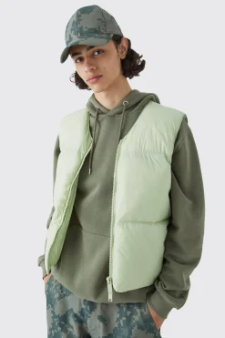 Sheen Quilted Nylon Gilet | BoohooMAN UK