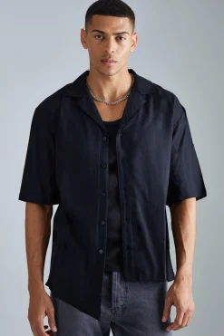 Short Sleeve Asymetric Hem Shirt | BoohooMAN UK