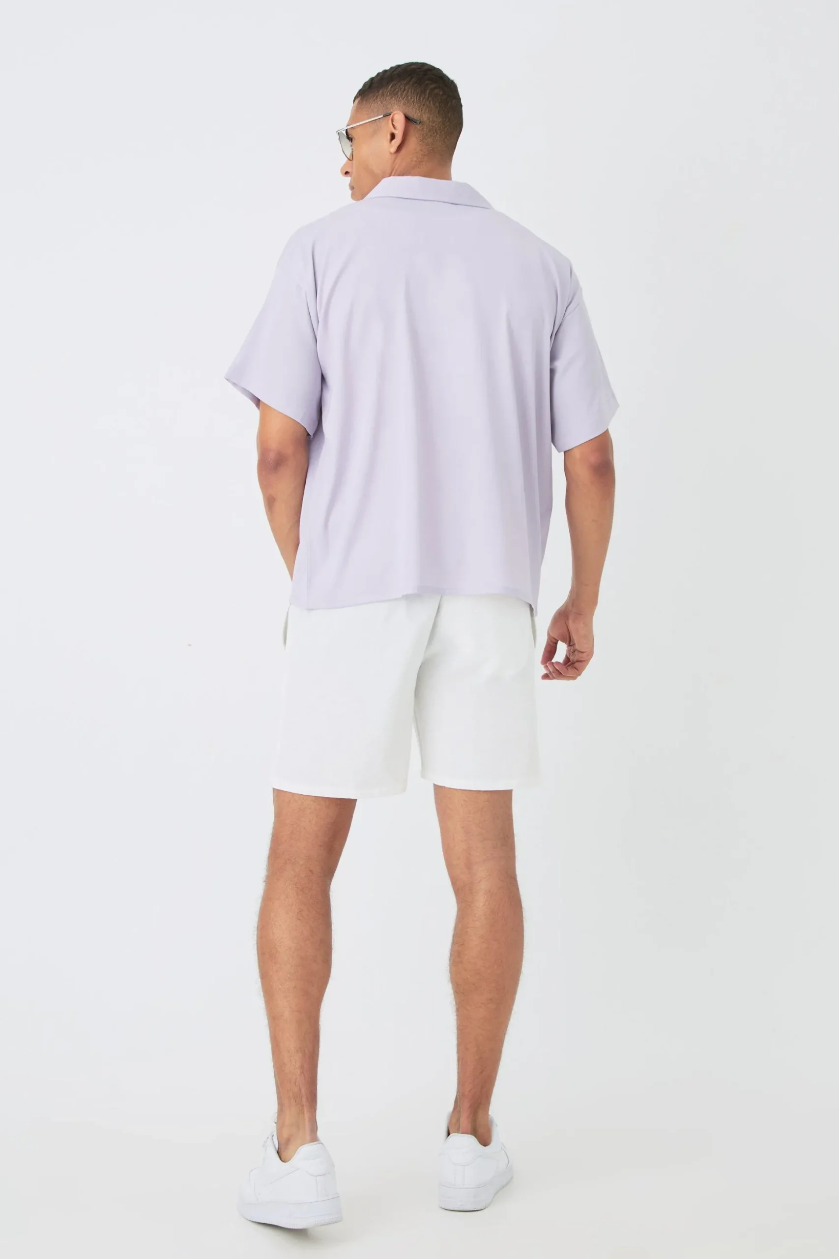Short Sleeve Boxy Satin Look Shirt | BoohooMAN UK