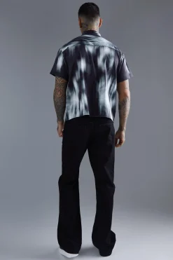 Short Sleeve Boxy Satin Tie Dye Shirt | BoohooMAN UK