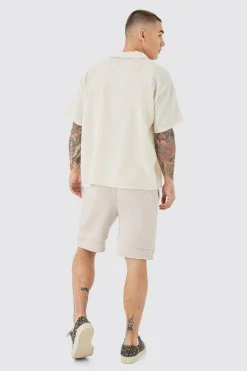 Short Sleeve Boxy Textured Shirt | BoohooMAN UK