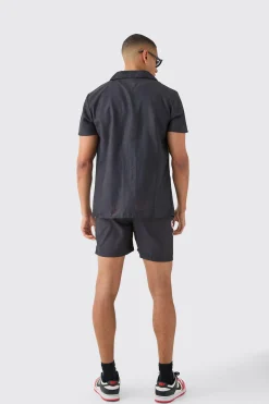 Short Sleeve Flame Shirt & Swim Set | BoohooMAN UK