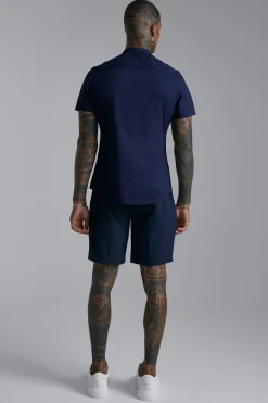 Short Sleeve Grandad Slim Fit Shirt | BoohooMAN UK