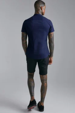 Short Sleeve Grandad Stretch Fit Shirt | BoohooMAN UK