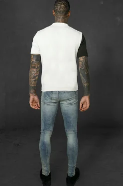Short Sleeve Half Zip Colour Block Knit Polo | BoohooMAN UK