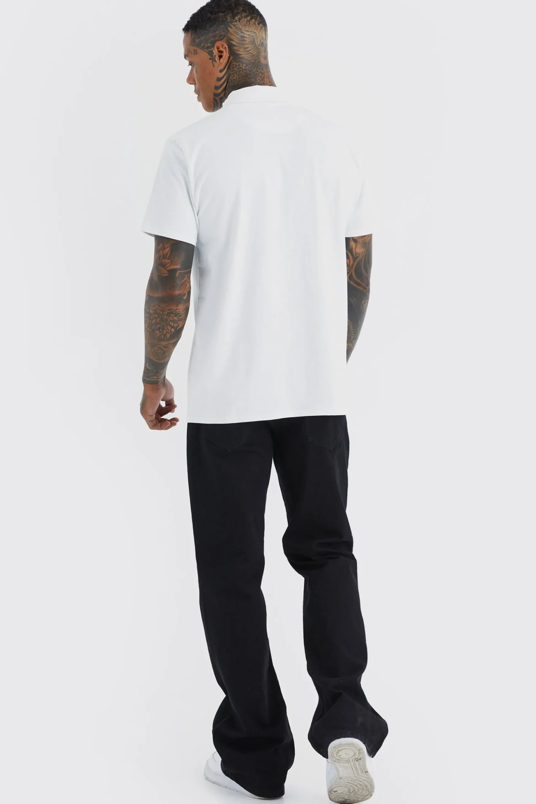 Short Sleeve Jersey Slim Fit Shirt | BoohooMAN UK