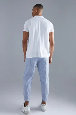 Short Sleeve Linen Revere Shirt | BoohooMAN UK