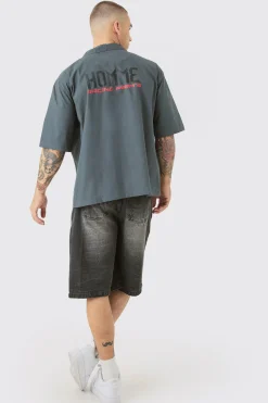 Short Sleeve Moto Poplin Shirt | BoohooMAN UK